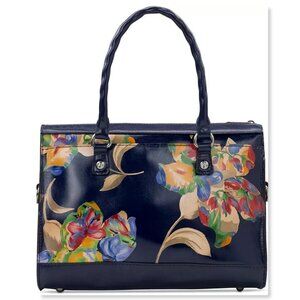 Patricia Nash Josselin medium leather satchel floral handbag purse no crossbody